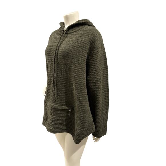 Newton Trading Company Olive Green 2XL 100% Lambswool kangaroo zipper pouch - Picture 3 of 6